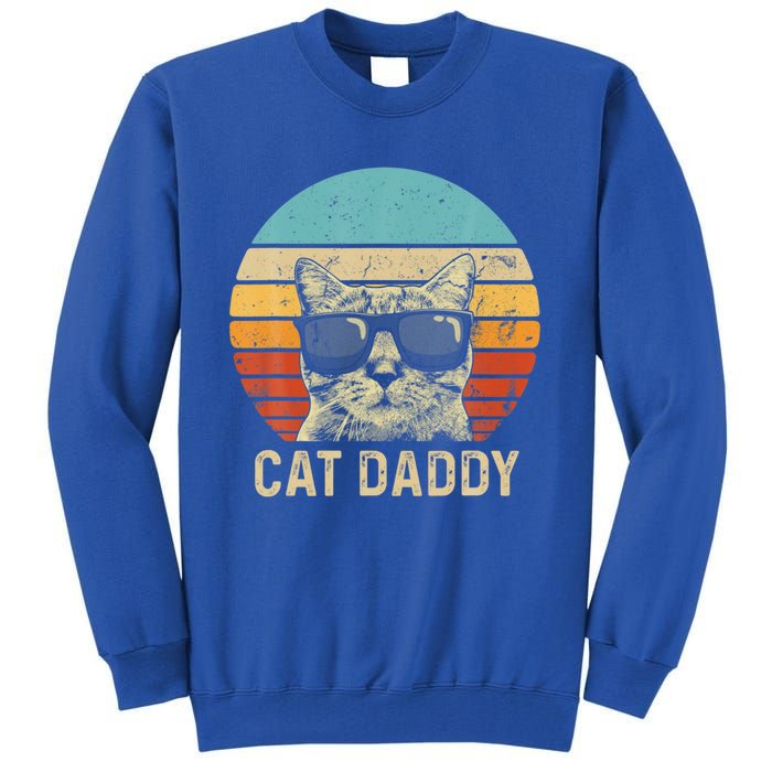 Vintage Cat Daddy Funny Cat Lover Gift Cat Dad Fathers Gift Tall Sweatshirt