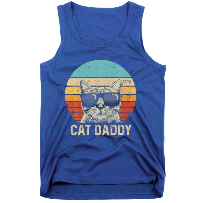 Vintage Cat Daddy Funny Cat Lover Gift Cat Dad Fathers Gift Tank Top