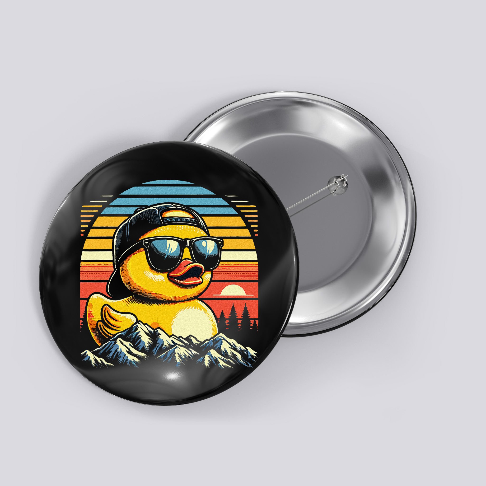 Vintage Cool Duck With Sunglasses  Funny Ducks Button