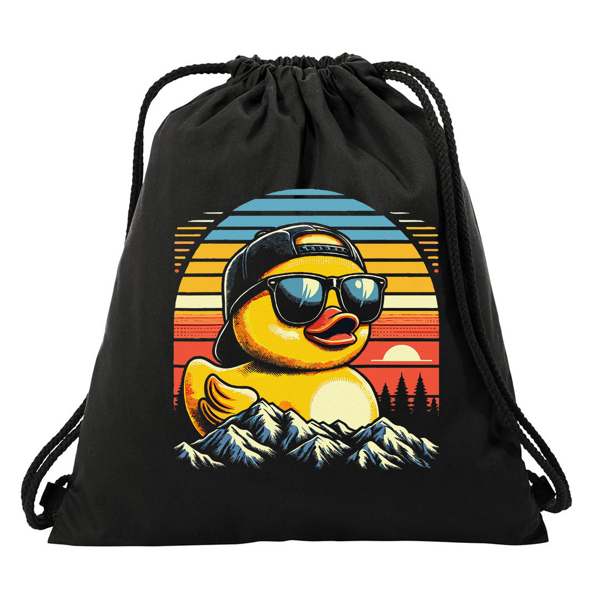 Vintage Cool Duck With Sunglasses  Funny Ducks Drawstring Bag