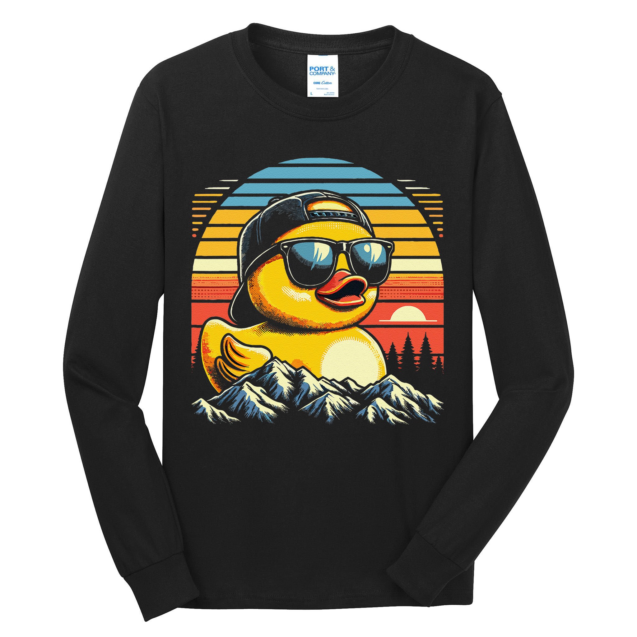 Vintage Cool Duck With Sunglasses  Funny Ducks Tall Long Sleeve T-Shirt