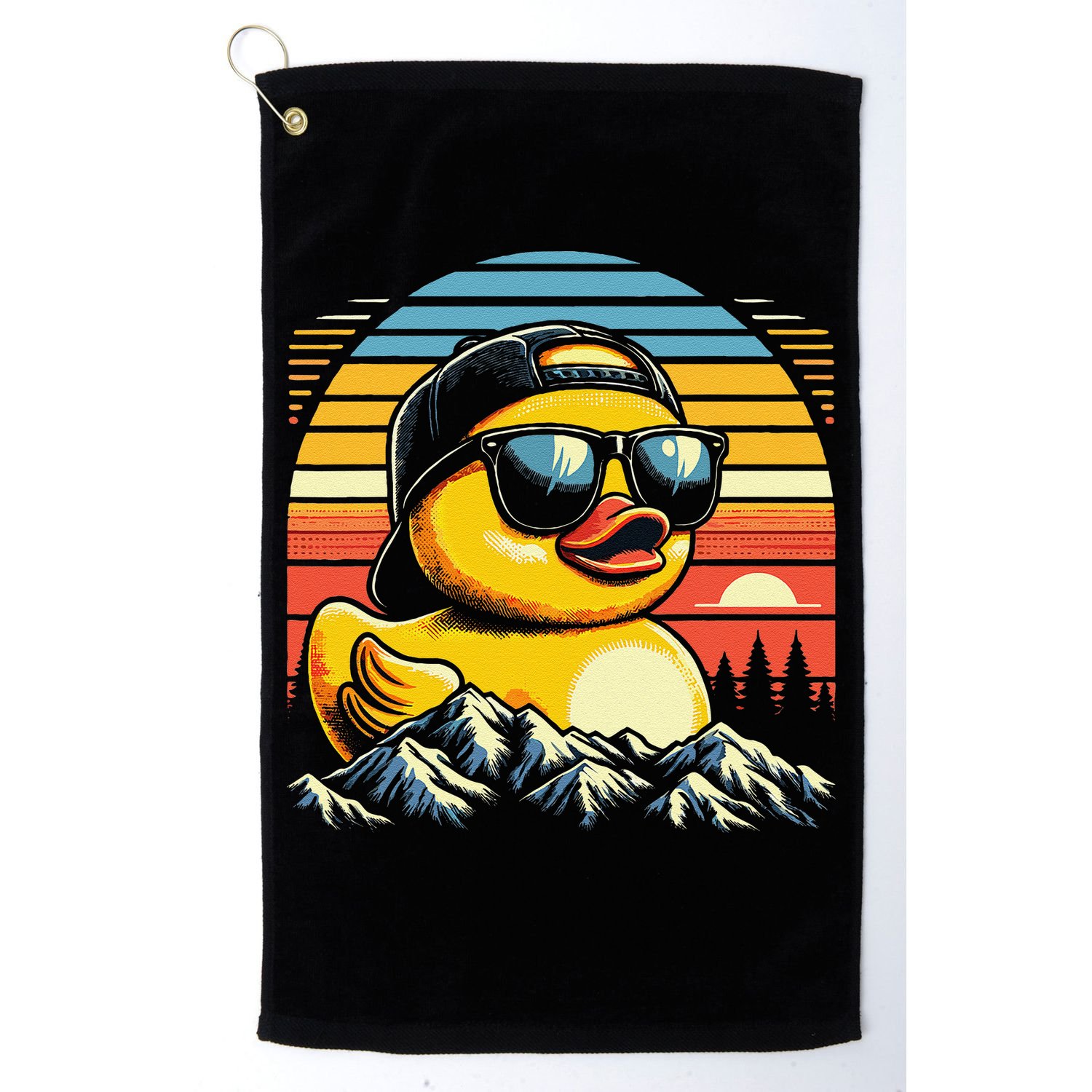 Vintage Cool Duck With Sunglasses  Funny Ducks Golf Towel