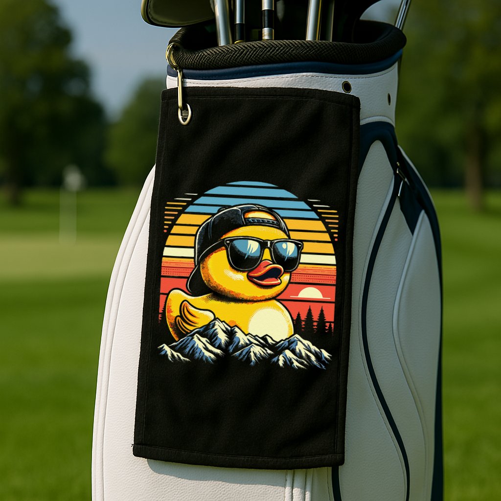 Vintage Cool Duck With Sunglasses  Funny Ducks Golf Towel