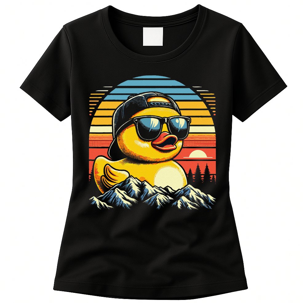 Vintage Cool Duck With Sunglasses  Funny Ducks Womens T-Shirt