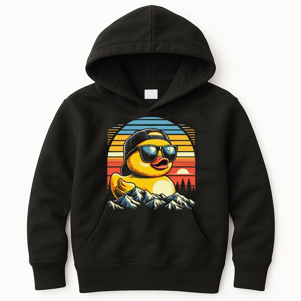 Vintage Cool Duck With Sunglasses  Funny Ducks Kids Hoodie