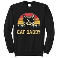 Vintage Cat Daddy Funny Cat Lover Cat Dad Fathers Tall Sweatshirt