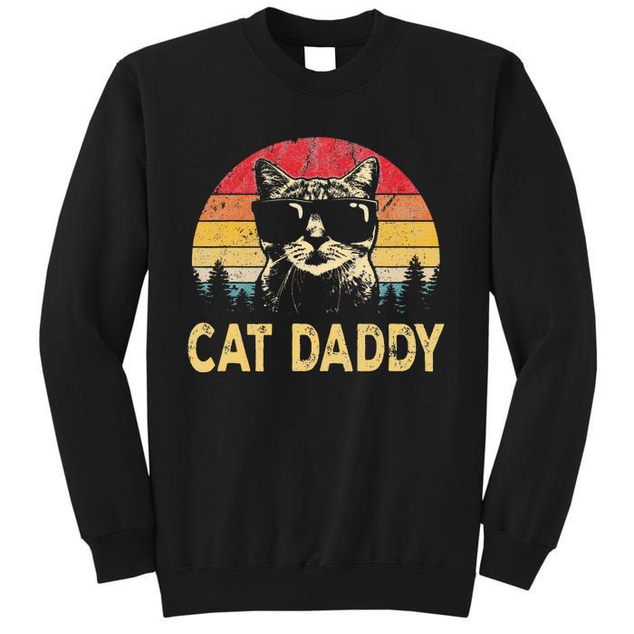 Vintage Cat Daddy Funny Cat Lover Cat Dad Fathers Tall Sweatshirt