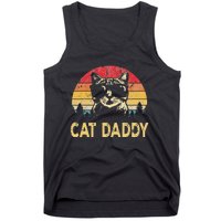 Vintage Cat Daddy Funny Cat Lover Cat Dad Fathers Tank Top