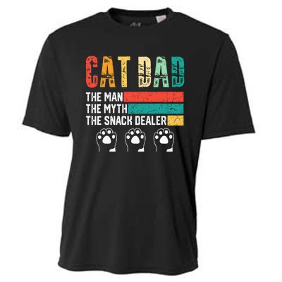 Vintage Cat Dad The Man The Myth Snack Dealer Cooling Performance Crew T-Shirt