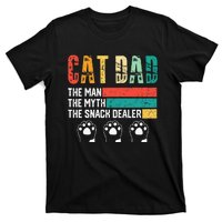 Vintage Cat Dad The Man The Myth Snack Dealer T-Shirt