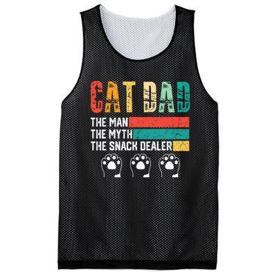 Vintage Cat Dad The Man The Myth Snack Dealer Mesh Reversible Basketball Jersey Tank