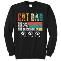 Vintage Cat Dad The Man The Myth Snack Dealer Tall Sweatshirt