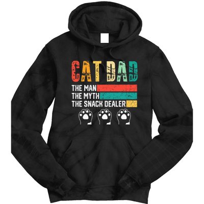 Vintage Cat Dad The Man The Myth Snack Dealer Tie Dye Hoodie