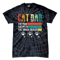 Vintage Cat Dad The Man The Myth Snack Dealer Tie-Dye T-Shirt