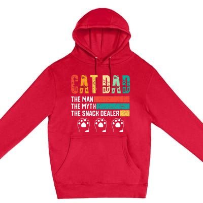 Vintage Cat Dad The Man The Myth Snack Dealer Premium Pullover Hoodie