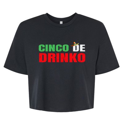 Vintage Cinco De Drinko Funny Cinco De Mayo Drinking Bella+Canvas Jersey Crop Tee