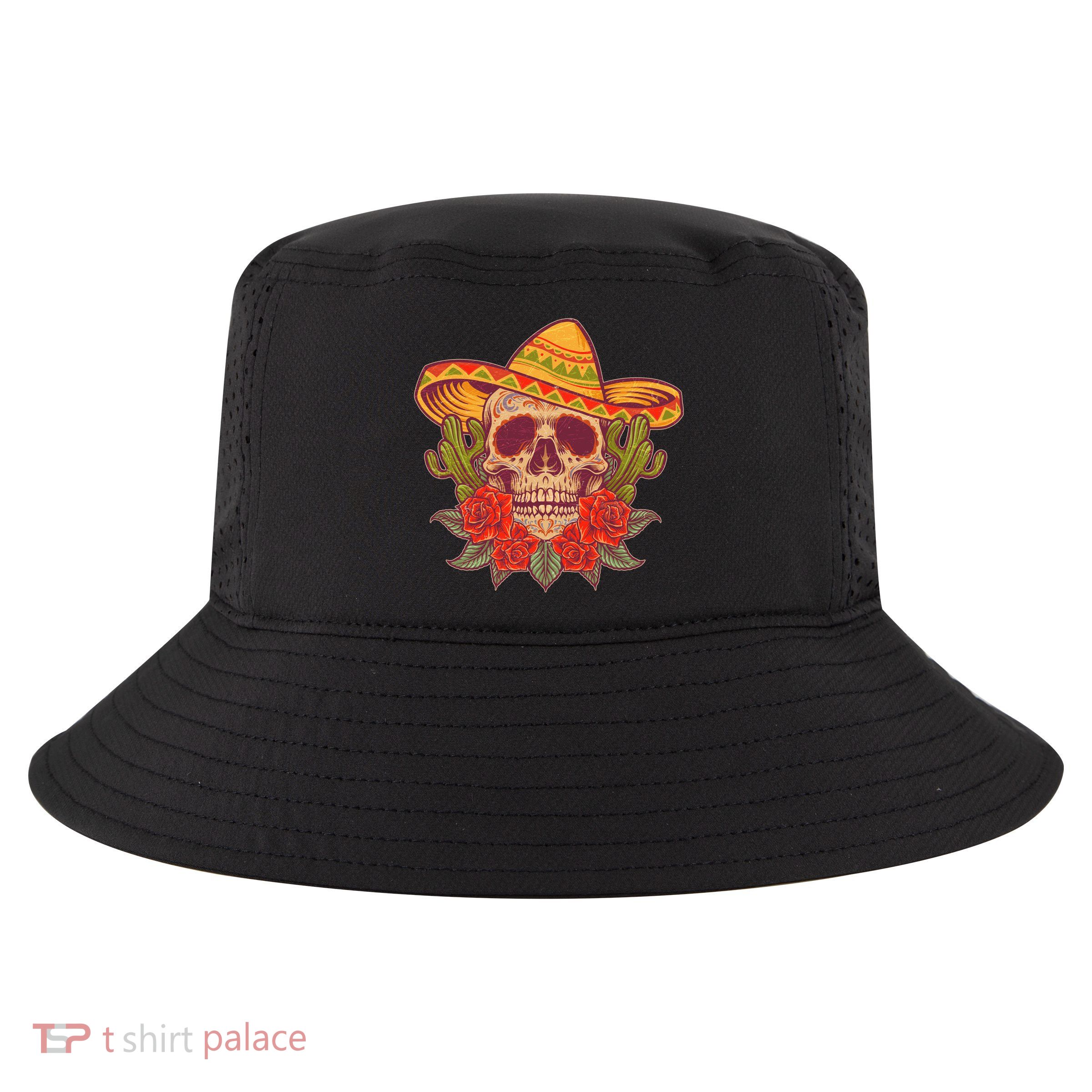 Vintage Cinco De Mayo Sombrero Skull Cool Comfort Performance Bucket Hat