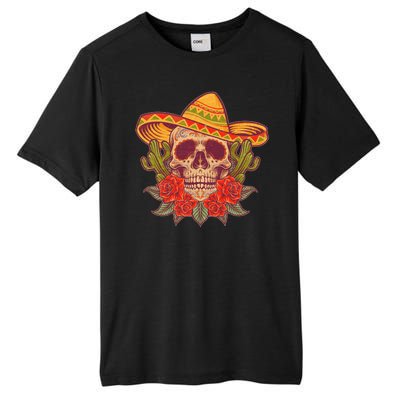 Vintage Cinco De Mayo Sombrero Skull Tall Fusion ChromaSoft Performance T-Shirt