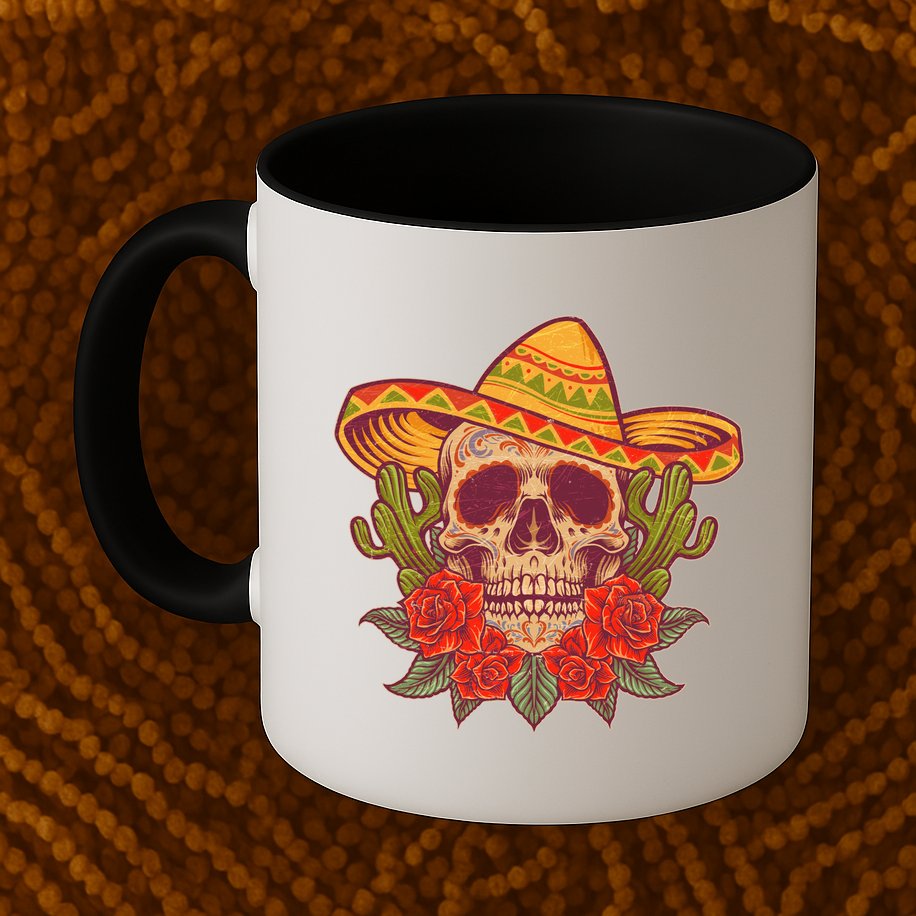 Vintage Cinco De Mayo Sombrero Skull Mug