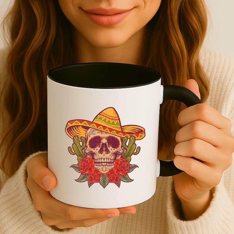 Vintage Cinco De Mayo Sombrero Skull Mug