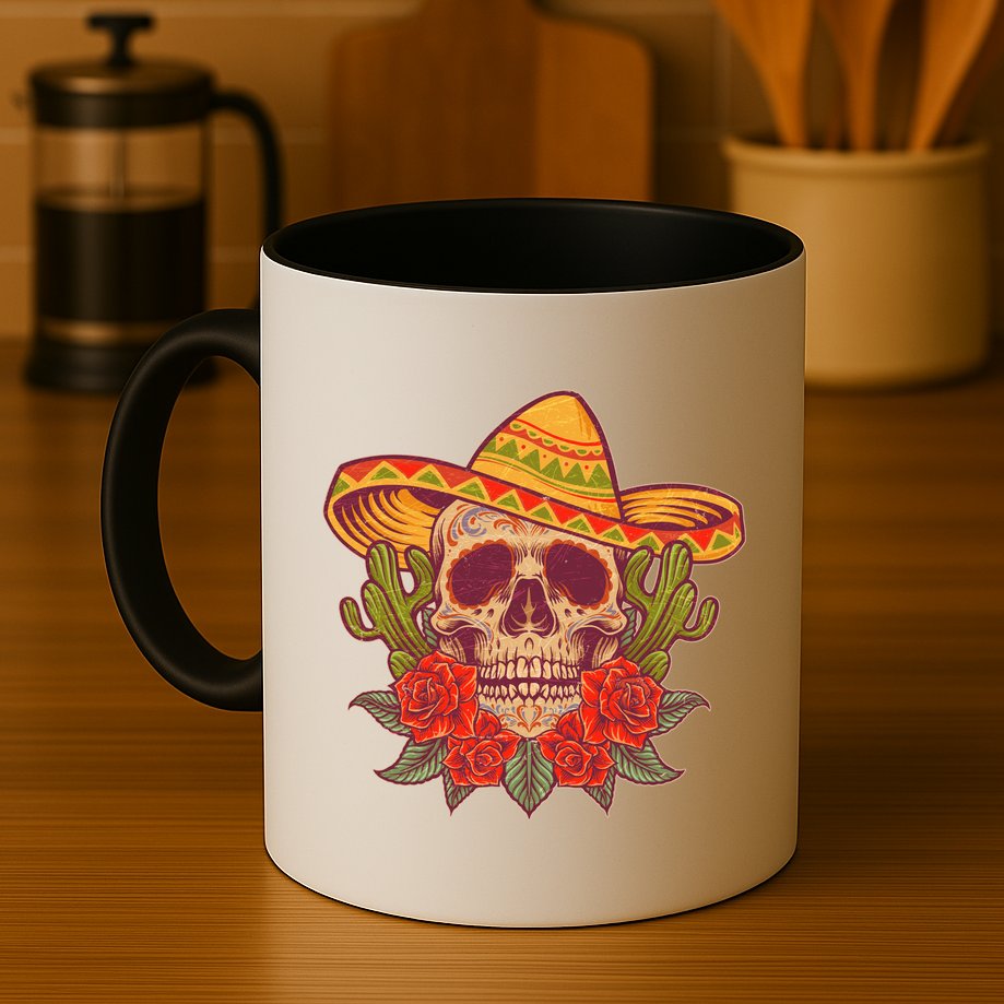 Vintage Cinco De Mayo Sombrero Skull Mug