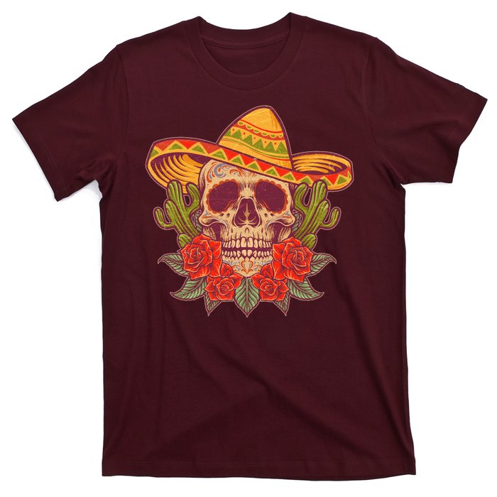 Vintage Cinco De Mayo Sombrero Skull T-Shirt