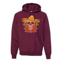 Vintage Cinco De Mayo Sombrero Skull Premium Hoodie