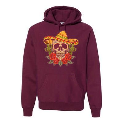 Vintage Cinco De Mayo Sombrero Skull Premium Hoodie