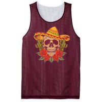 Vintage Cinco De Mayo Sombrero Skull Mesh Reversible Basketball Jersey Tank