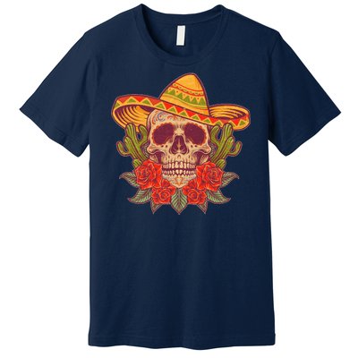 Vintage Cinco De Mayo Sombrero Skull Premium T-Shirt