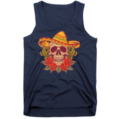 Vintage Cinco De Mayo Sombrero Skull Tank Top