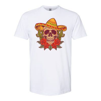 Vintage Cinco De Mayo Sombrero Skull Softstyle CVC T-Shirt