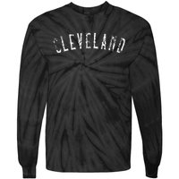 Vintage Cleveland Distressed Cle Tie-Dye Long Sleeve Shirt