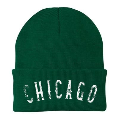 Vintage Chicago Distressed Knit Cap Winter Beanie