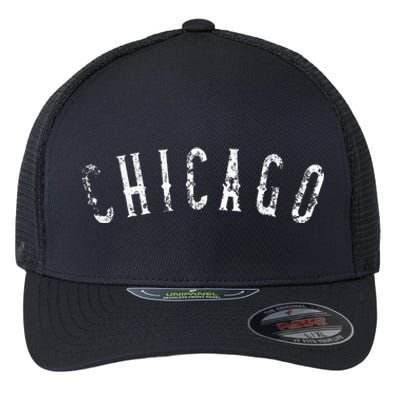 Vintage Chicago Distressed Flexfit Unipanel Trucker Cap