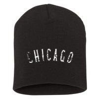 Vintage Chicago Distressed Short Acrylic Beanie