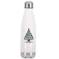 Vintage Christmas Dance Teacher Merry Dancemas Dancer Dancing Stainless Steel Insulated Water Bottle