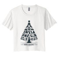 Vintage Christmas Dance Teacher Merry Dancemas Dancer Dancing Women's Crop Top Tee