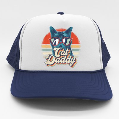 Vintage Cat Daddy Retro 80s Eighties Gift Dad Father Trucker Hat