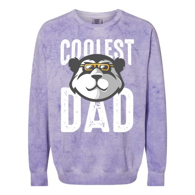 Vintage Coolest Dad Panda Worlds Best Father Dad Crew Gift Colorblast Crewneck Sweatshirt