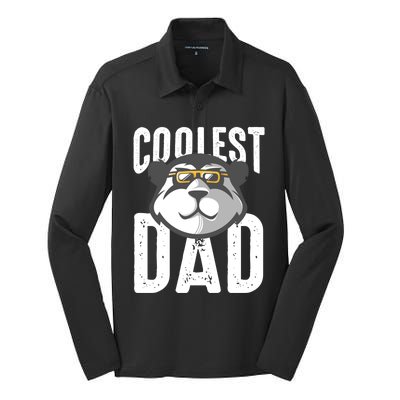 Vintage Coolest Dad Panda Worlds Best Father Dad Crew Gift Silk Touch Performance Long Sleeve Polo