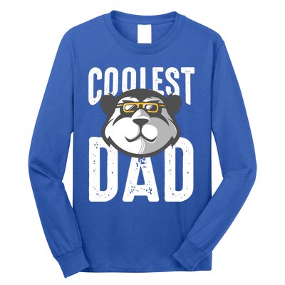 Vintage Coolest Dad Panda Worlds Best Father Dad Crew Gift Long Sleeve Shirt