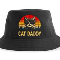 Vintage Cat Daddy Funny Cat Lover Gift Cat Dad Fathers Sustainable Bucket Hat