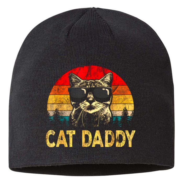 Vintage Cat Daddy Funny Cat Lover Gift Cat Dad Fathers Sustainable Beanie