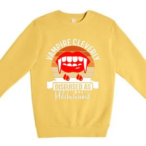 Vampire Cleverly Disguised As Phlebotomist Phlebotomy Tech Lab Tech Premium Crewneck Sweatshirt