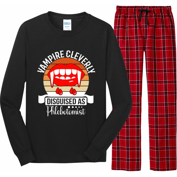 Vampire Cleverly Disguised As Phlebotomist Phlebotomy Tech Lab Tech Long Sleeve Pajama Set