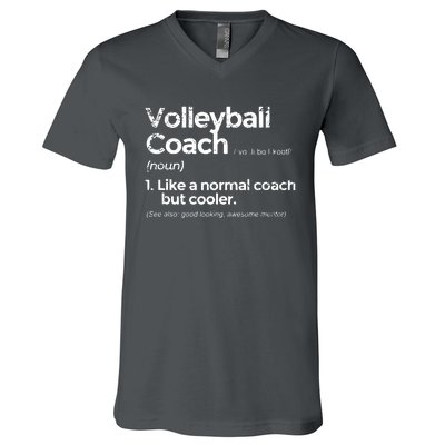 Volleyball Coach Definition Funny Gift V-Neck T-Shirt