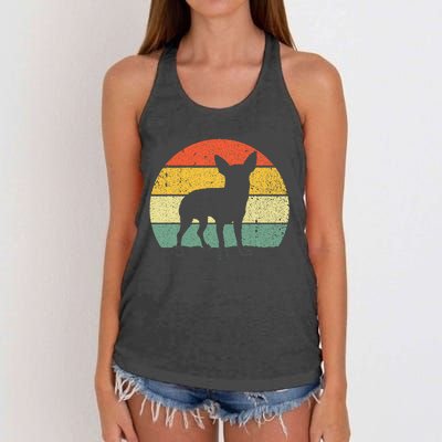 Vintage Chihuahua Design Chihuahua Lovers Women's Knotted Racerback Tank