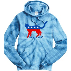 Vote Cat Democrat Liberal Cat Lover Biden Harris 2024 Tie Dye Hoodie