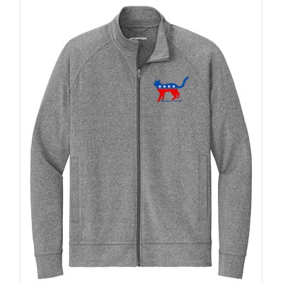 Vote Cat Democrat Liberal Cat Lover Biden Harris 2024 Stretch Full-Zip Cadet Jacket